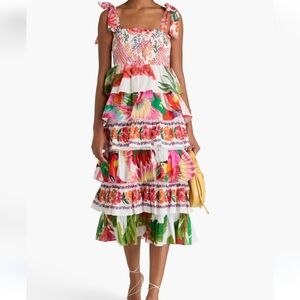 Farm Rio Tiered Midi Dress